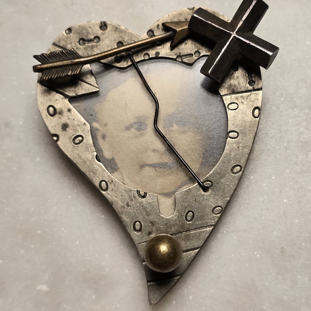 Vintage Thomas Mann Techno Romantic Brooch, Rare